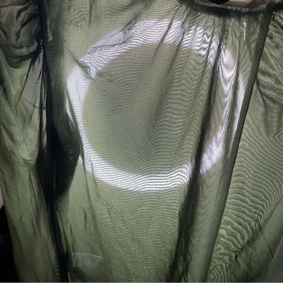 Current Mood nwot | spiked collar mesh blouse in forest. Long sleeves. Size med. - Picture 5 of 7